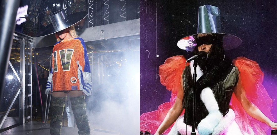 Beyoncé usou acessório durante show em Nova Jersey; no Instagram, Badu publicou um vídeo em que aparece com o chapéu semelhante à peça da cantora