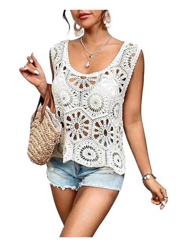 Blusa Boho de crochê Tureau