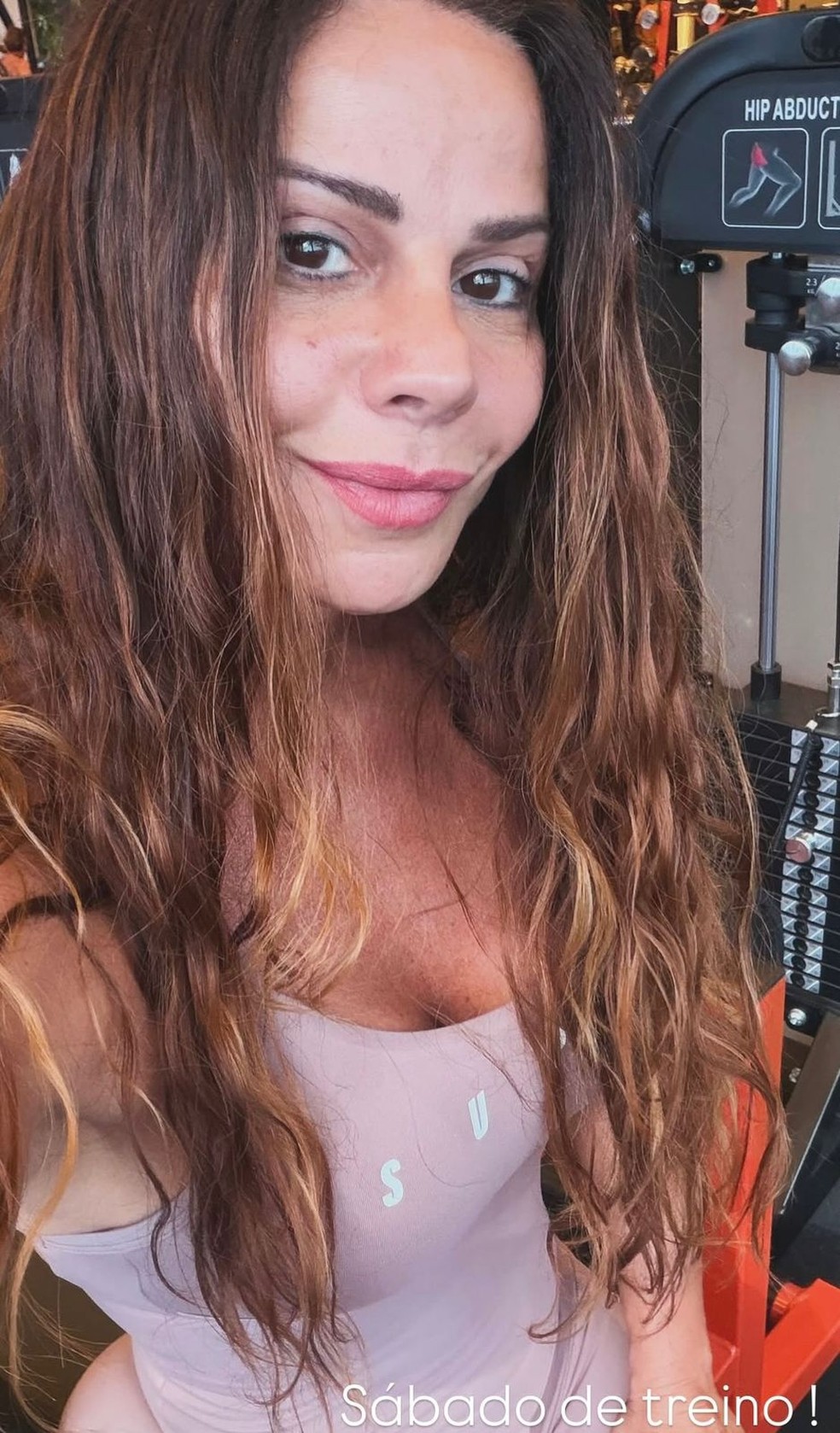 Viviane Araújo compartilha treino de glúteos no sábado — Foto: Reprodução/Instagram