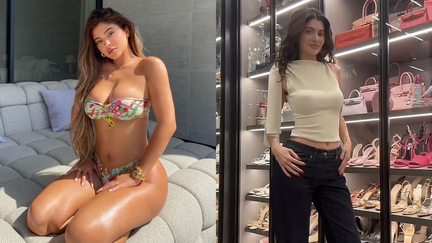 Kylie Jenner apareceu com menos curvas em seu mais recente visual