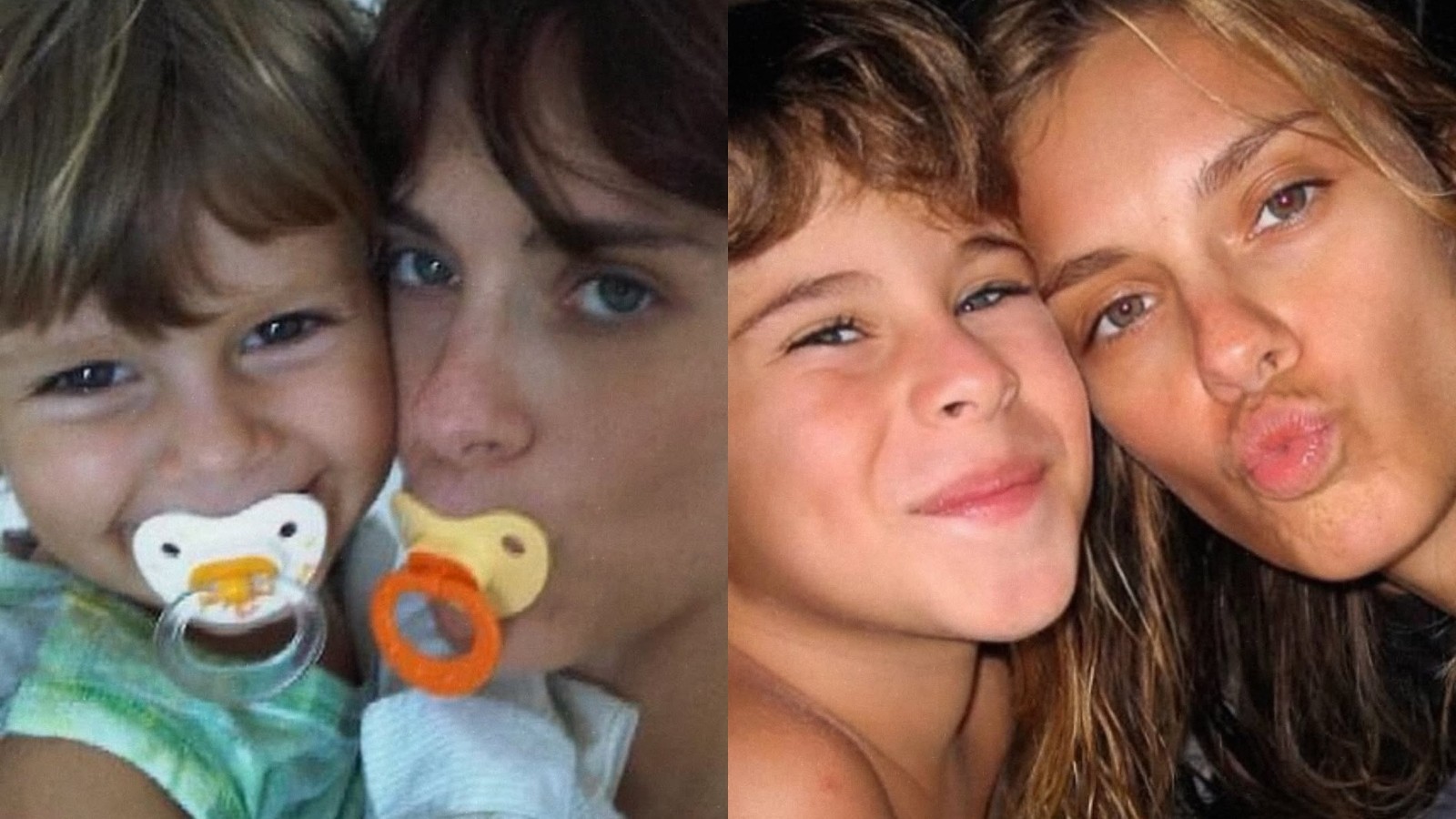 Carolina Dieckmmann resgata fotos da infância dos filhos e diverte ao surgir com chupeta