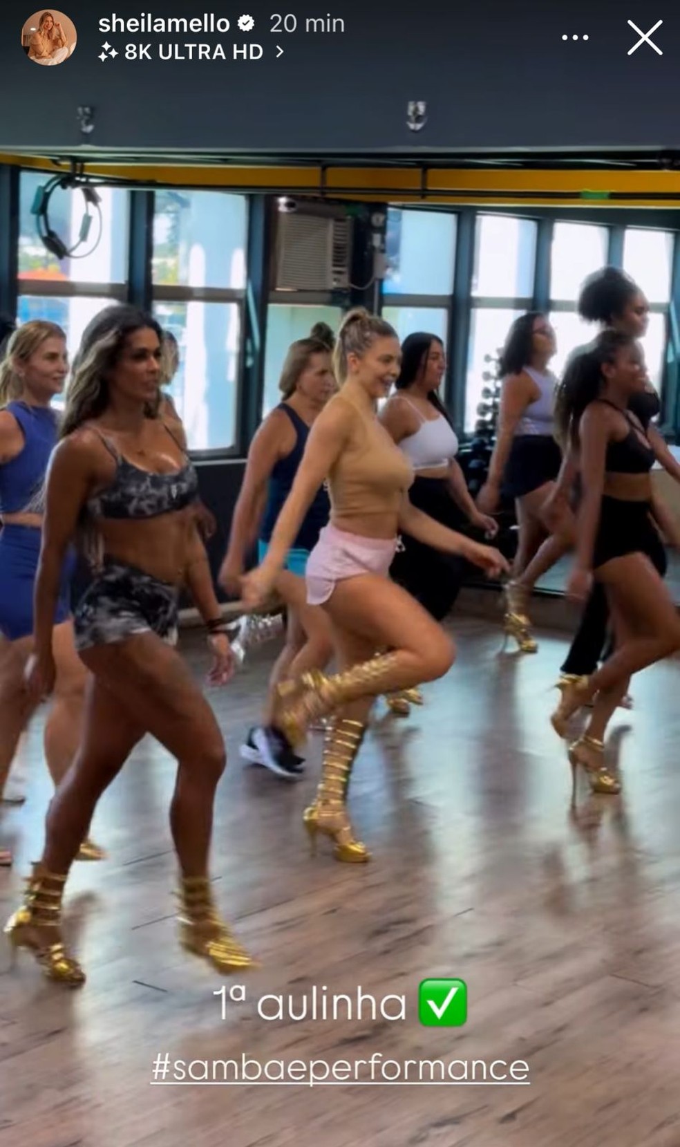 Sheila Mello rouba a cena em aula de samba — Foto: Reprodução/Instagram