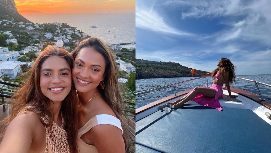 Lucy Alves abre álbum de fotos de passeio em Capri ao lado da irmã