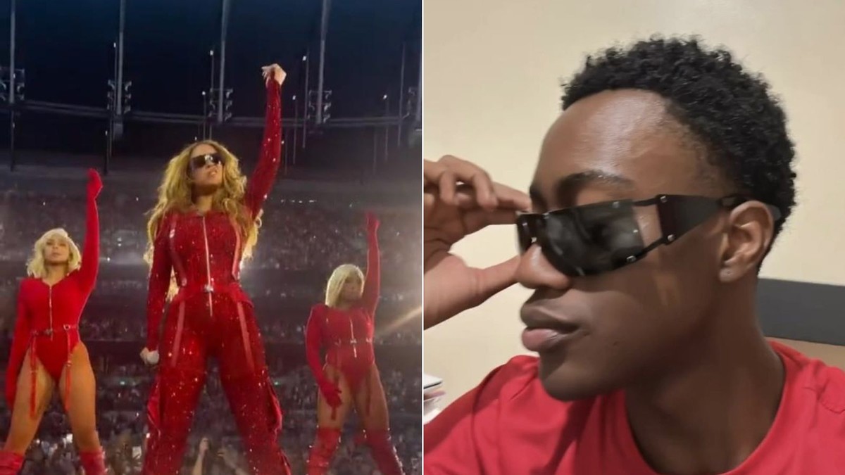 Beyoncé presenteia fã com óculos escuros grifado durante show