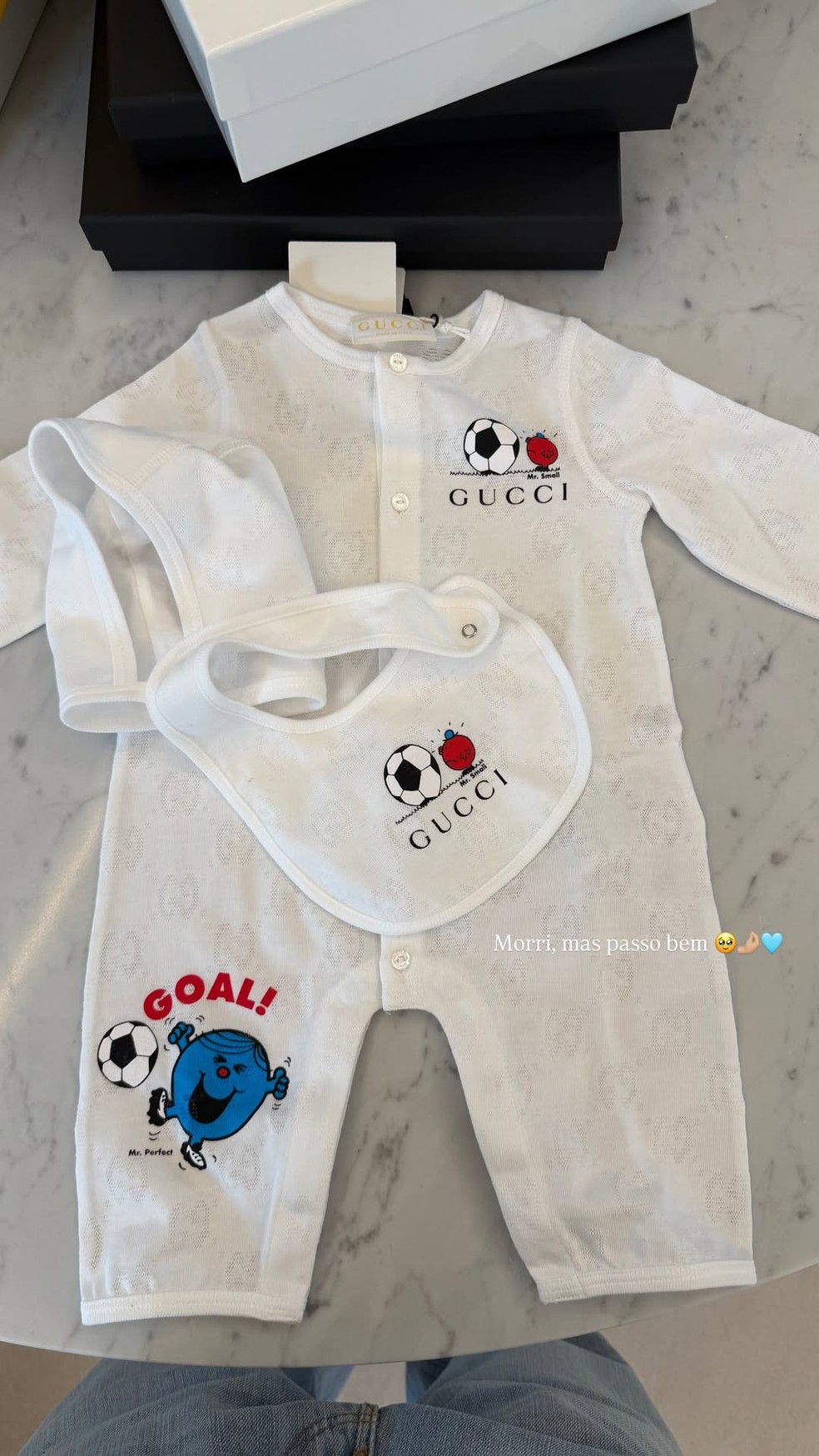 Grávida do primeiro filho com Endrick, Gabriely abre guarda-roupas do bebê e mostra peça de R$ 3,7 mil — Foto: Reprodução/Instagram