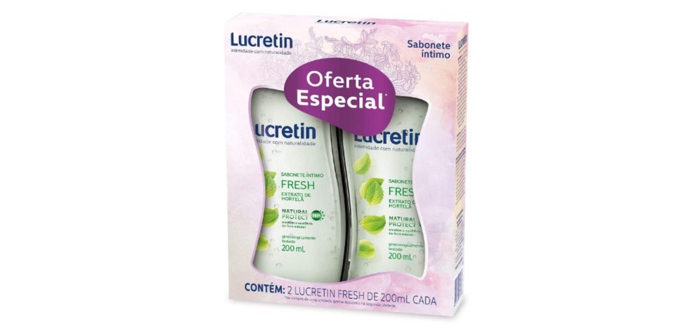 O Kit Lucretin Fresh contém dois frascos e tem extrato de hortelã — Foto: Reprodução/Amazon