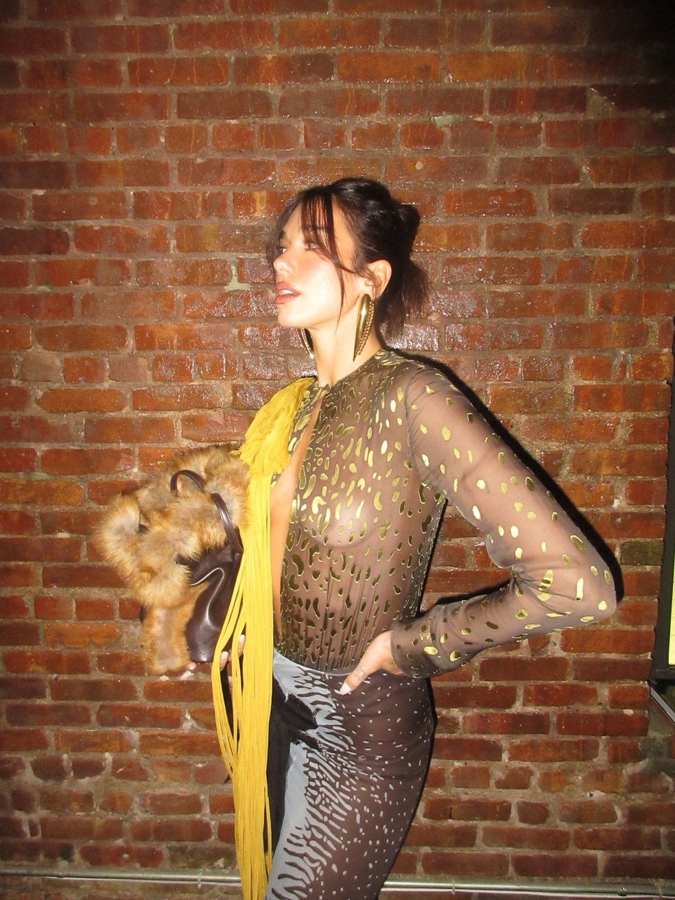 Dua Lipa posa de body transparente — Foto: Reprodução/Instagram