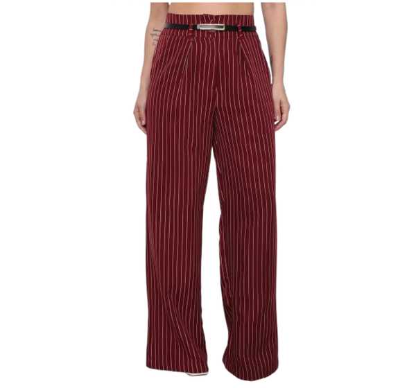 Calça de alfaiataria listrada Ping Pink