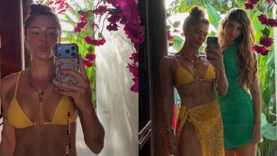 Grazi Massafera e a filha Sophia encantam a web com poses em Noronha