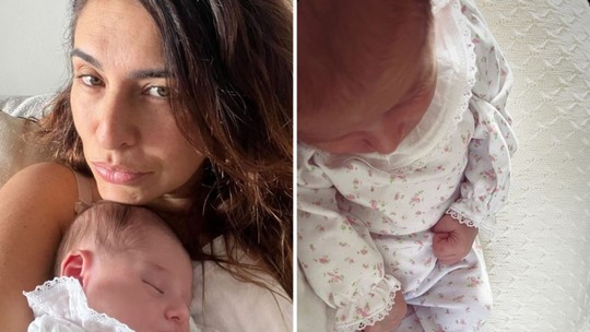 Fe Paes Leme encanta ao mostrar detalhes do feriado com filha recém-nascida: ‘Preguicinha’