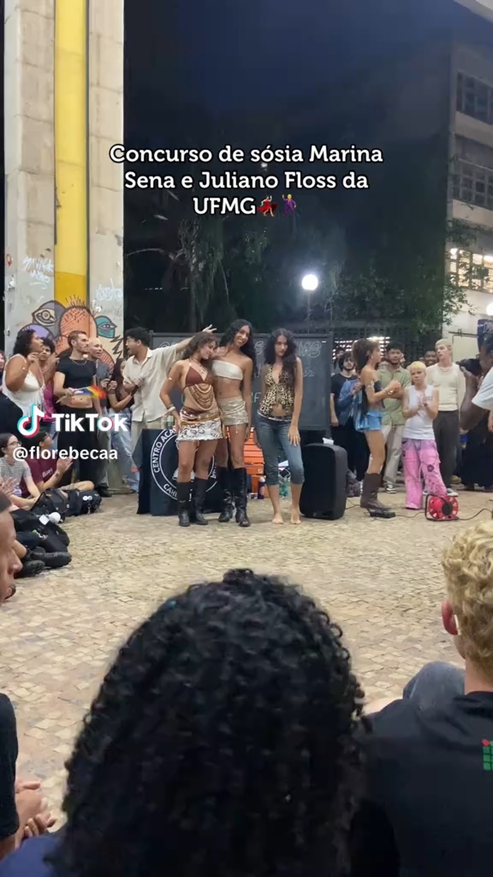 Alunos da UFMG fazem concurso de sósias de Juliano Floss e Marina Sena — Foto: Reprodução/ Instagram