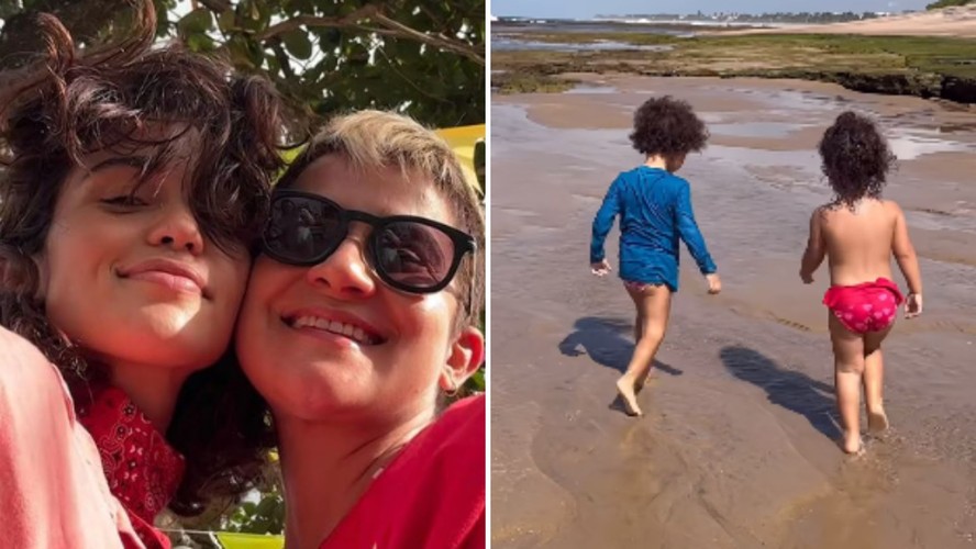 Gêmeas de Nanda Costa e Lan Lahn surgem de pé no chão