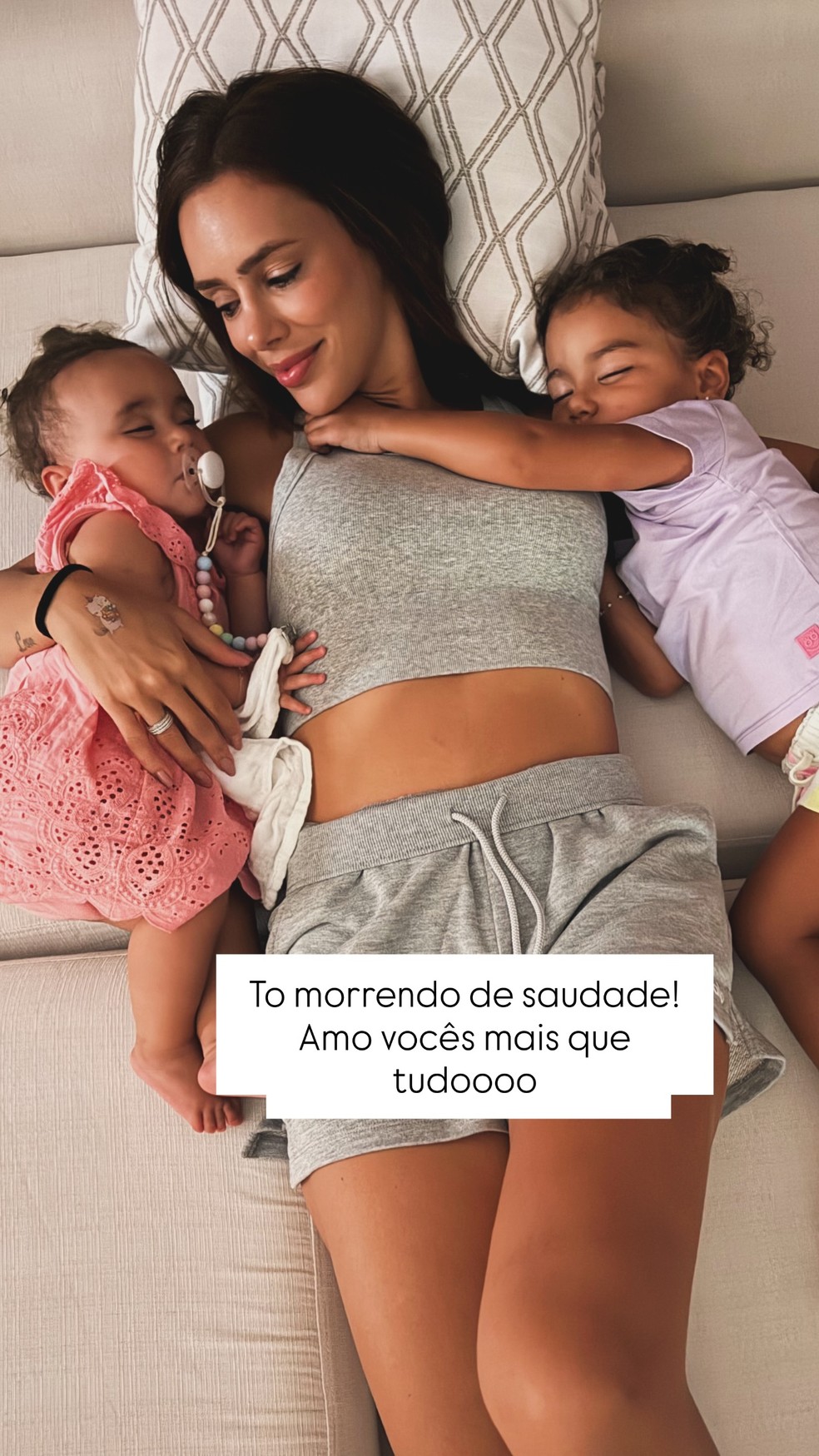 Bruna Biancardi com Mavie e Mel — Foto: Reprodução/ Instagram @brunabiancardi