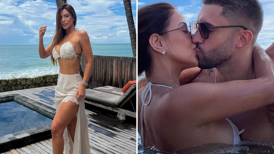 Ivy Moraes e Arthur Picoli dão beijão