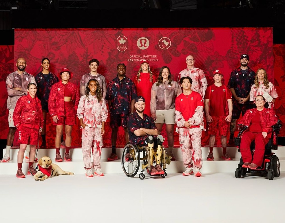 Uniformes da delegação canadense — Foto: Reprodução/Instagram @cdnparalympics