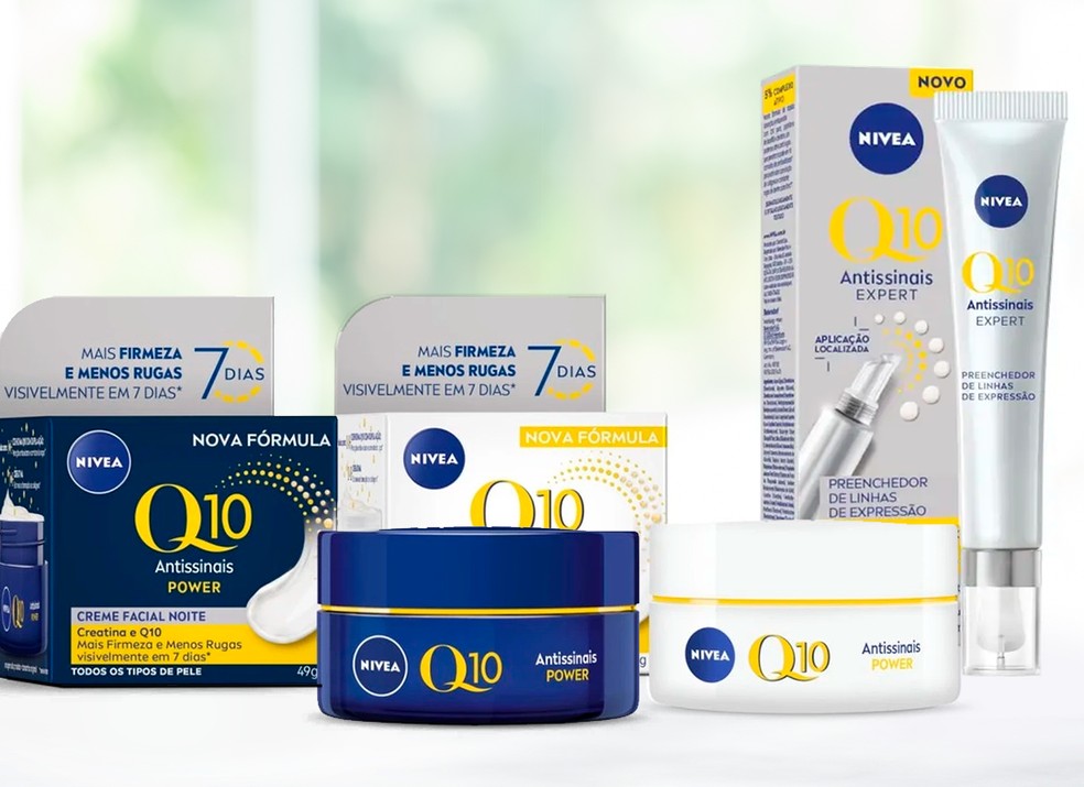 Os produtos da linha Nivea Q10 ajudam a tornar a rotina de cuidados com a pele e prevenção ao envelhecimento mais eficiente — Foto: Divulgação