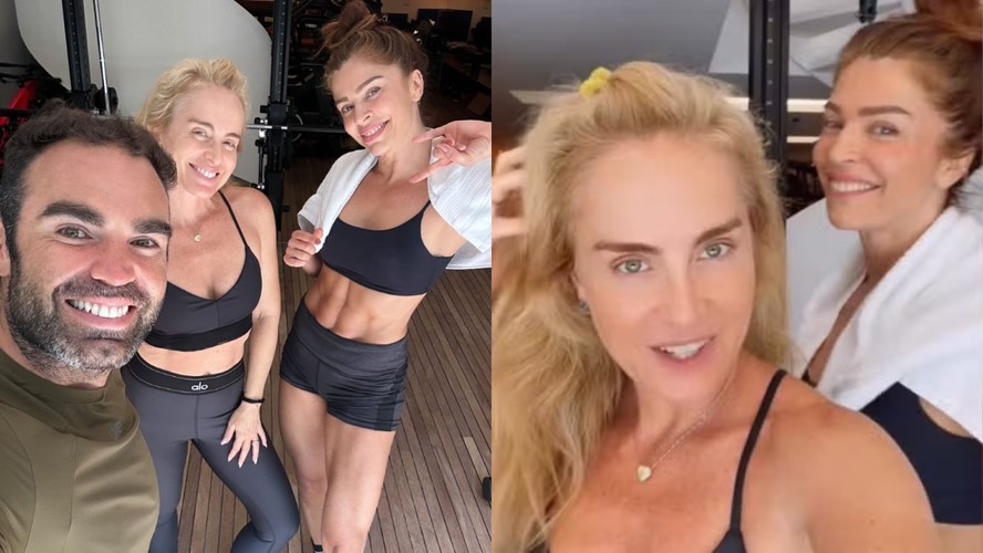 Angélica e Grazi Massafera posam juntas após o treino