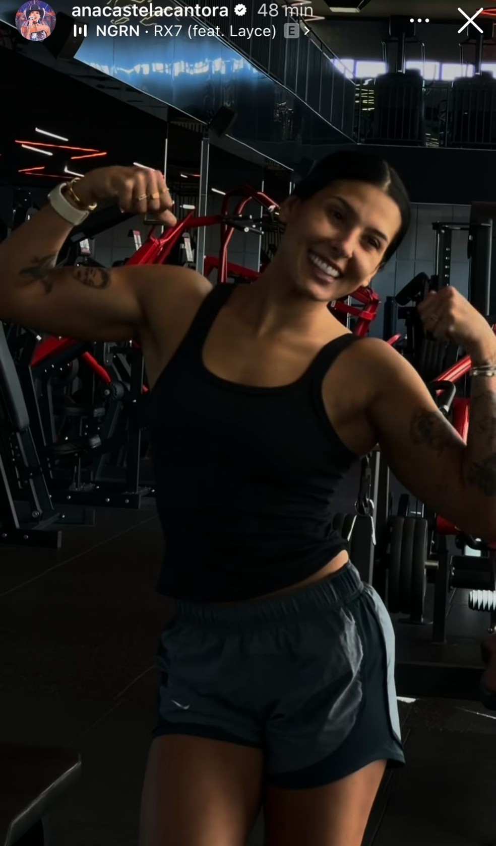 Ana Castela exibe shape após treino — Foto: Reprodução/Instagram