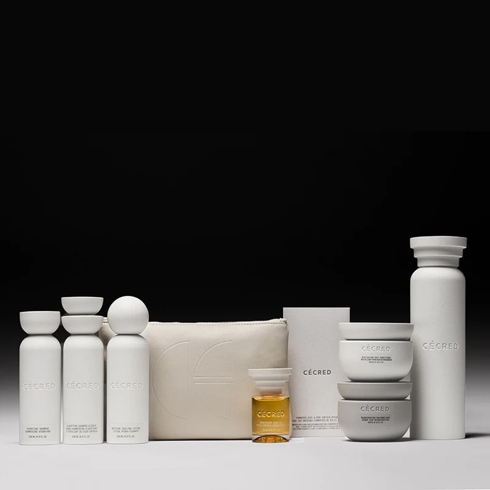 Linha de shampoo, condicionador e tratamentos da Cécred — Foto: Divulgação / site Cécred
