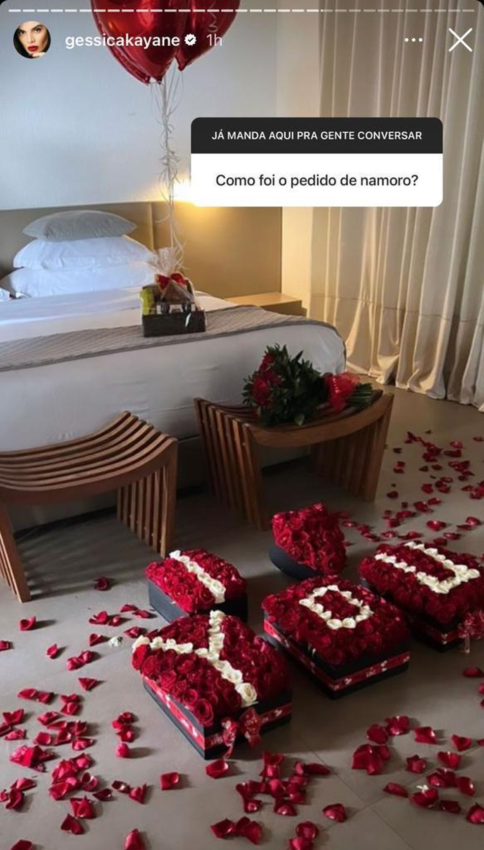 Gkay mostra pedido de namoro — Foto: Reprodução/Instagram