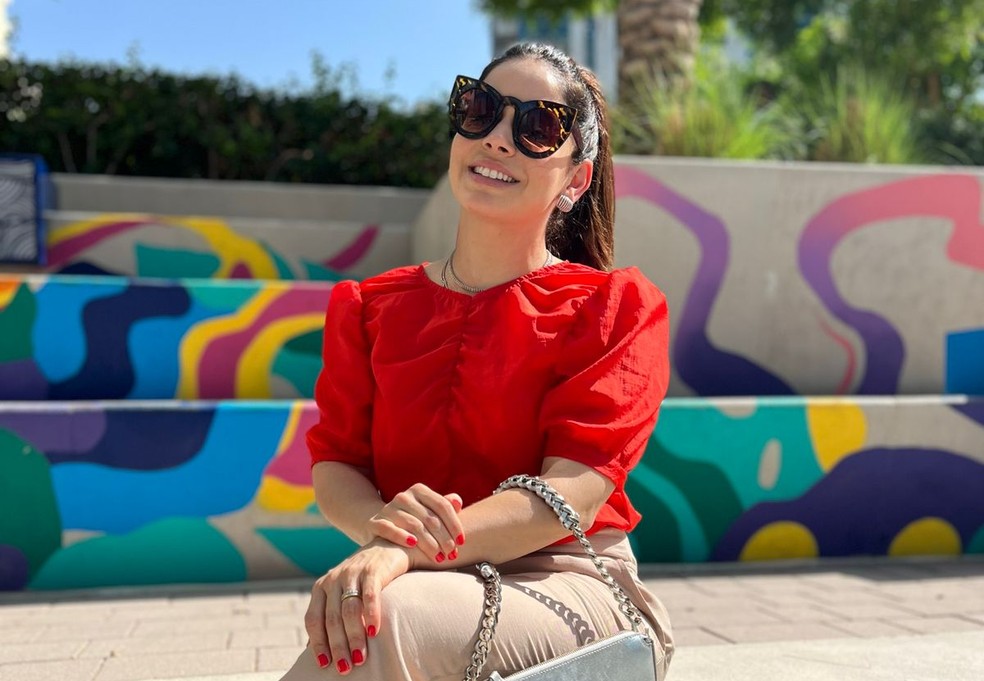 Sabrina Petraglia passou uma semana em Dubai antes da mudança definitiva — Foto: Arquivo Pessoal