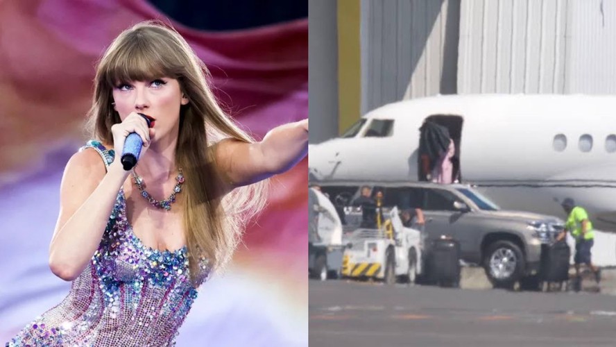 Taylor Swift muda letra de música e beija Travis Kelce em show na Argentina