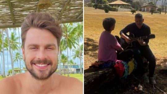 Genro flagra momento romântico de Glória Pires e Orlando Morais na fazenda da atriz: 'Fofinhos' Genro flagra momento romântico de Glória Pires e Orlando Morais na fazenda da atriz: 'Fofinhos'