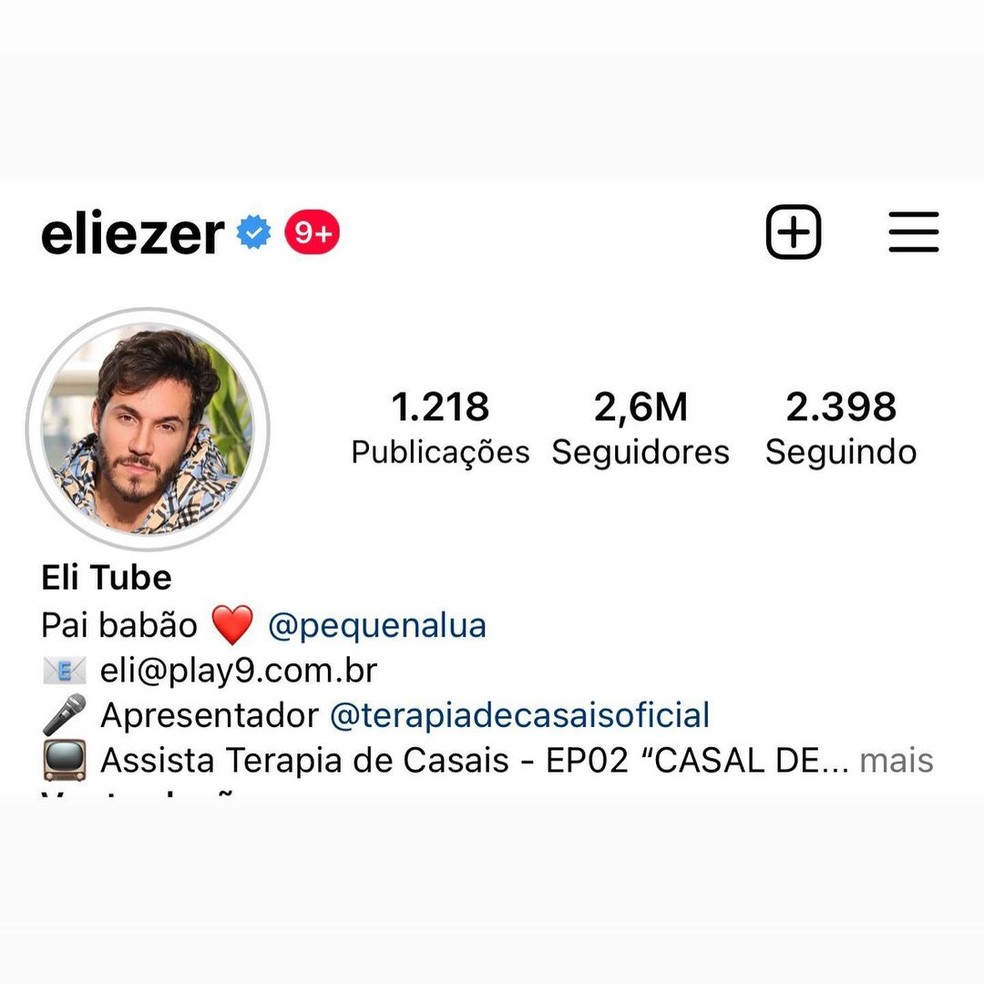 Após casamento com Viih Tube, Eliezer muda nome para Eli Tube e diverte fãs — Foto: Reprodução / Instagram