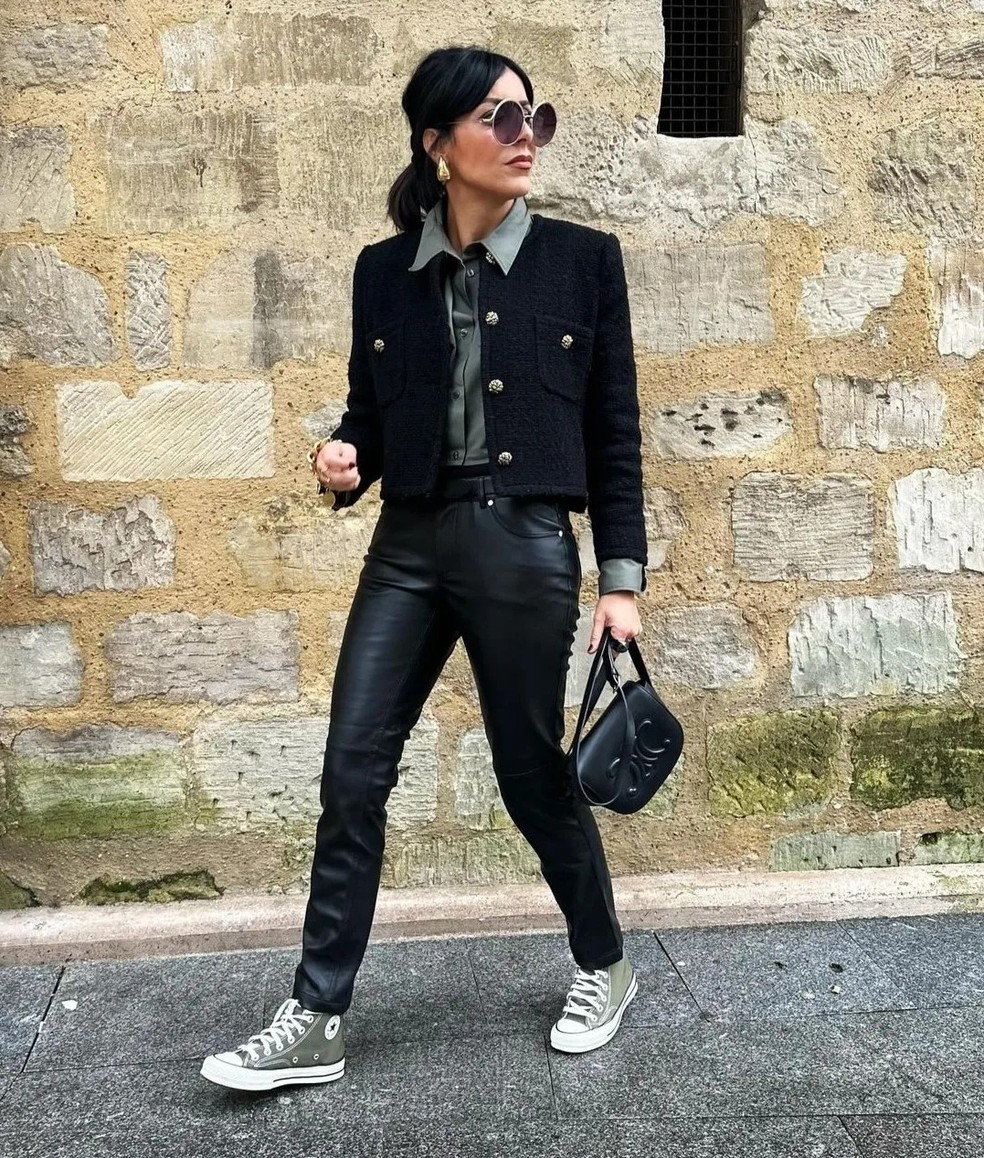 Looks monocromáticos são uma tendência forte no mundo da moda e o All Star pode ser o toque final perfeito para essas produções — Foto: Reprodução/Instagram @amel_nali_s