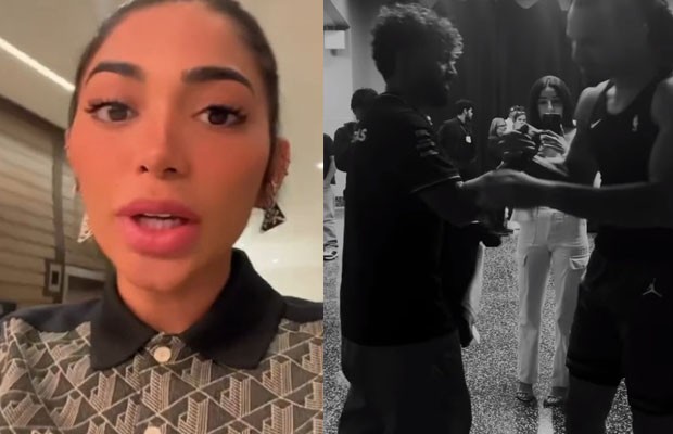Gabigol curte jogo de basquete com Dhiovanna Barbosa nos EUA