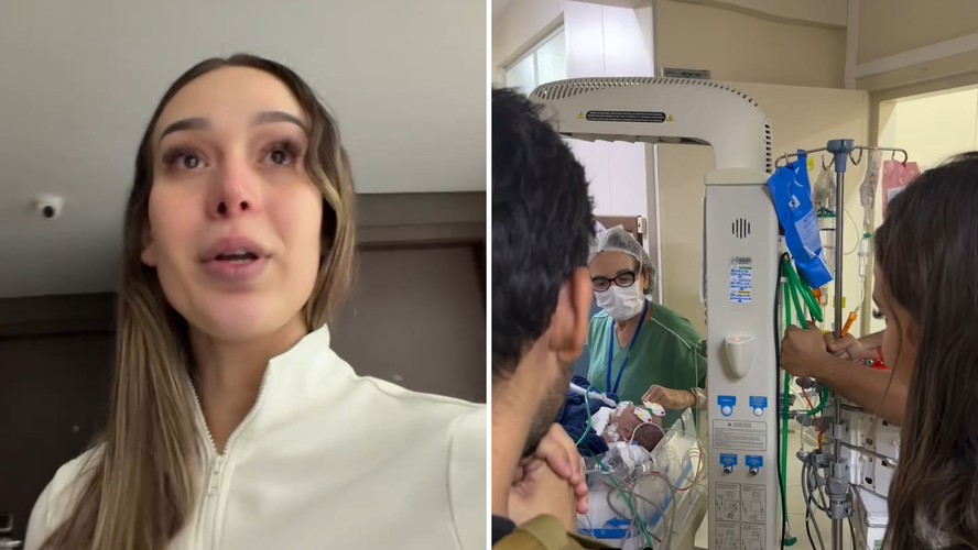Filha bebê da influenciadora Gabriella Jacintho está entubada: 'A gente não sabe o que está acontecendo;