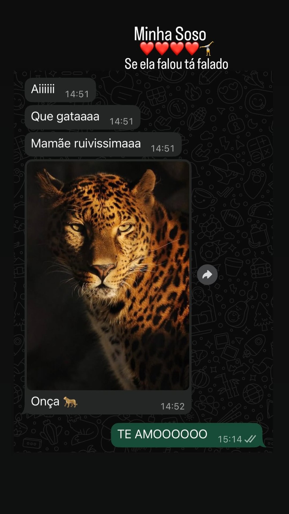 Filha de Grazi Massafera e Cauã Reymond, Sofia exalta novo visual da mãe: 'Onça' — Foto: Reprodução/Instagram