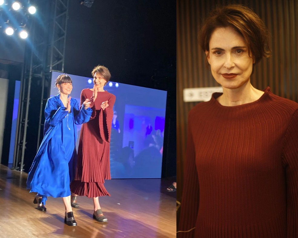 Sílvia Pfeifer desfilou para Neriage no último SPFW — Foto: Marie Claire / Gabriel Benati