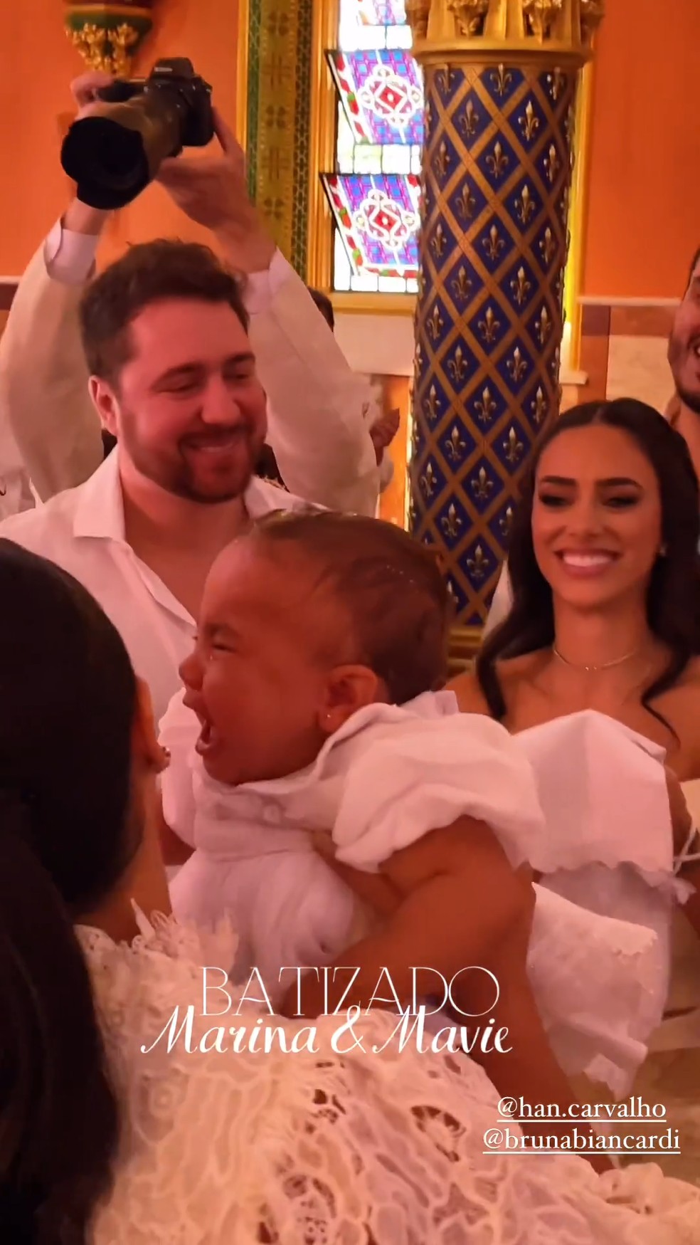Leo Venditto no batizado de Mavie — Foto: Reprodução/Instagram