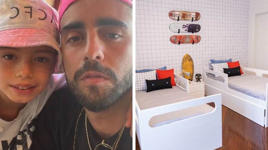 Dom, filho de Luana Piovani e Pedro Scooby, ganha novo quarto após morar com o pai