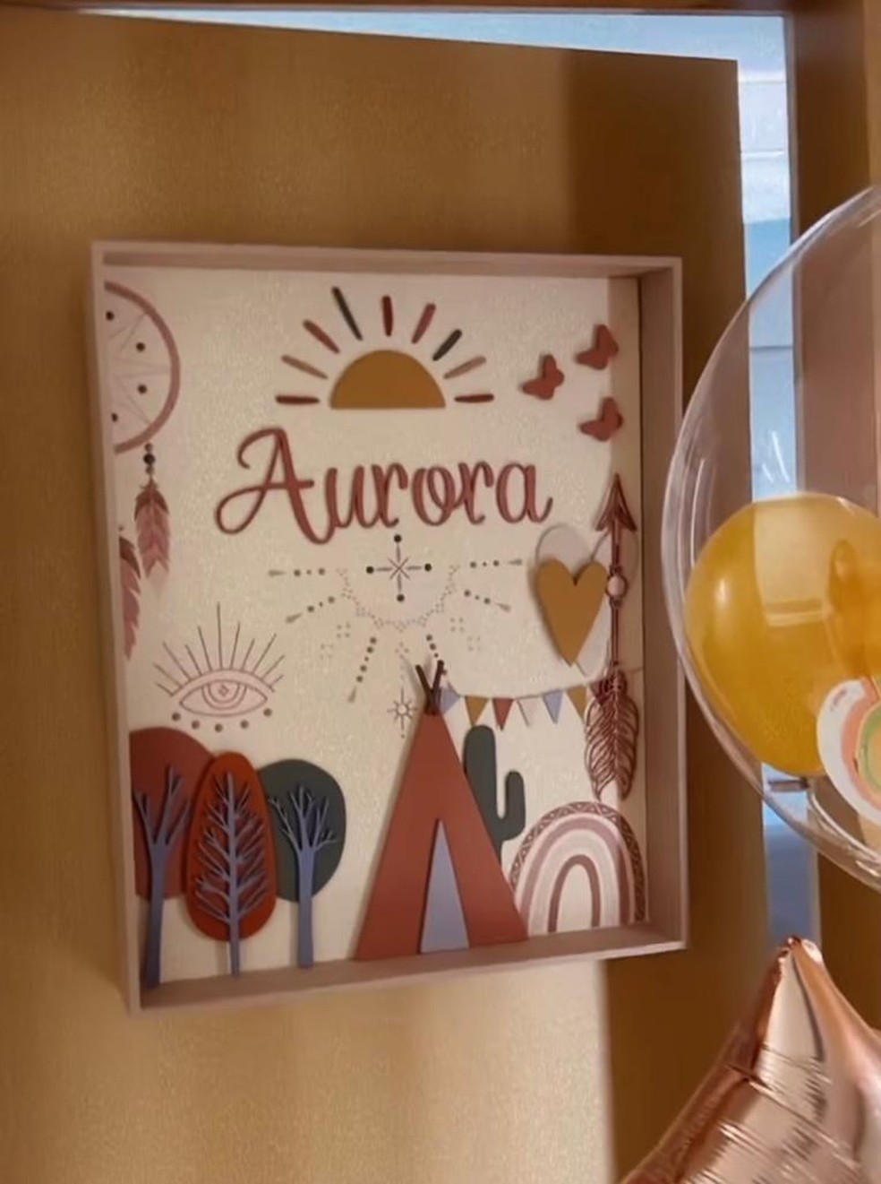 Quarto da Aurora na maternidade — Foto: Reprodução: Instagram