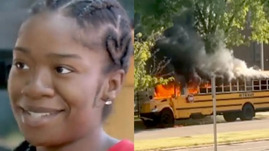 Motorista grávida de 8 meses socorre alunos de ônibus escolar em chamas