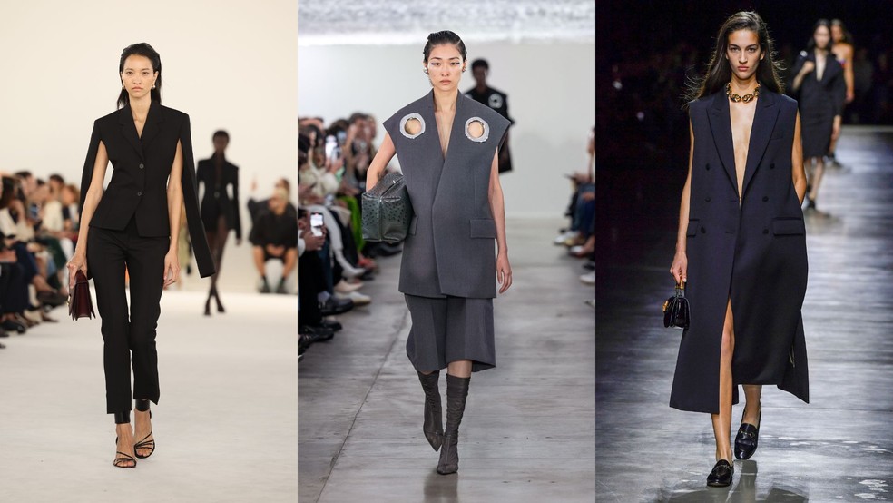 Semana de Moda de Milão: alfaiataria de verão. Ferragamo, Jil Sander, Gucci — Foto: Getty