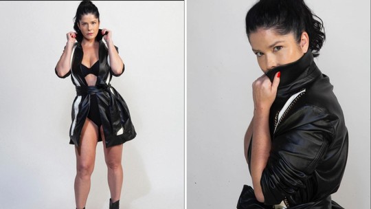 Samara Felippo aposta em look all black com lingerie: 'Eu tô muito gata'