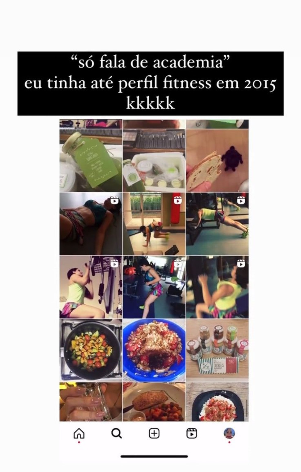 Em 2015, Kéfera já mostrava uma rotina de alimentação saudável e treinos — Foto: reprodução Instagram