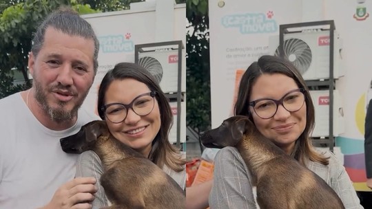 Janja adota cadela resgatada em tragédia no Rio Grande do Sul: 'Esperança vai para Brasília com a gente'