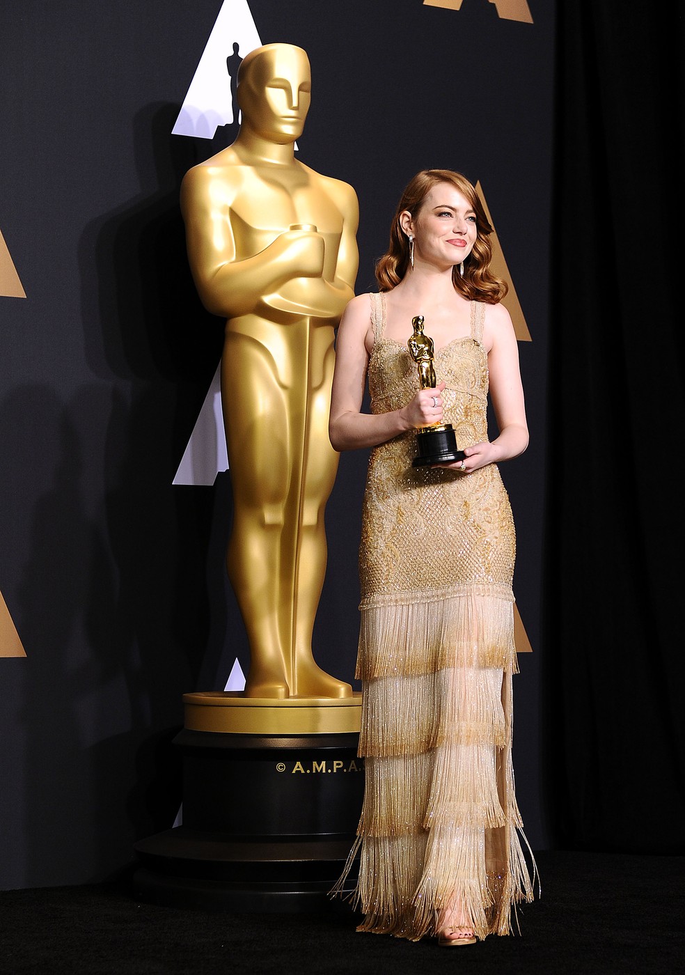 Emma Stone de Givenchy no Oscar 2017 — Foto: Getty Images