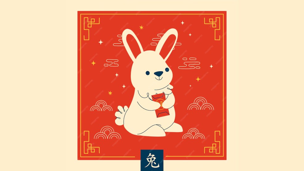 O Coelho é o quarto signo no horóscopo chinês, simbolizando a gentileza, a sensibilidade e a sabedoria — Foto: Reprodução/Freepik