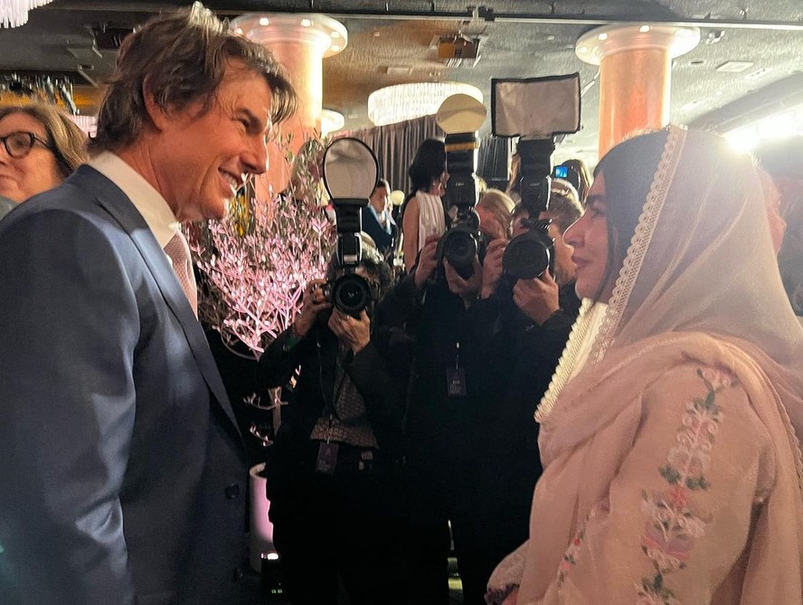 Malala tieta Tom Cruise durante evento pré-Oscar: 'Não paro de falar sobre como conheci'
