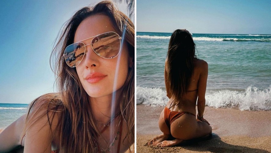 Alessandra Ambrósio curtiu uma praia no Havaí